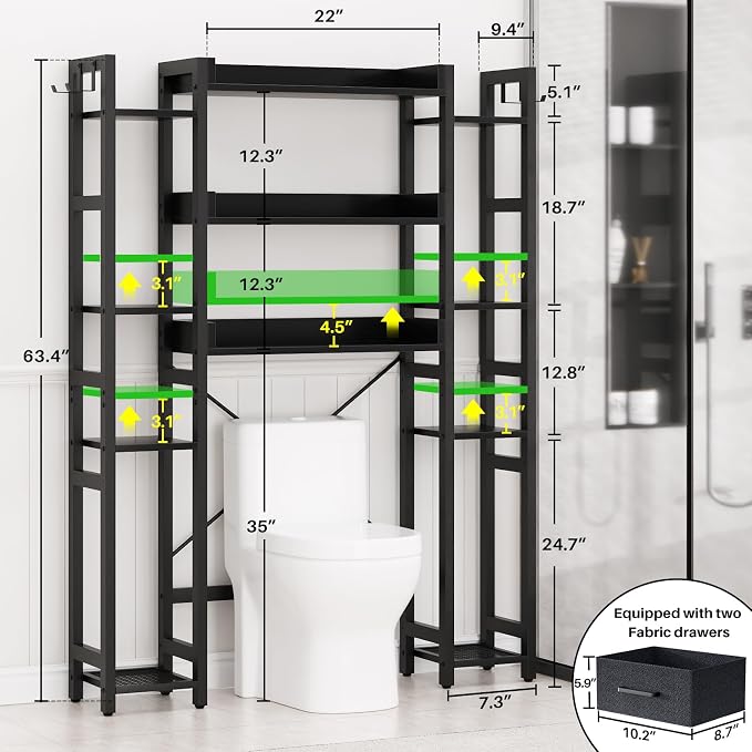 Over The Toilet Storage with 2 Drawers - Image 3