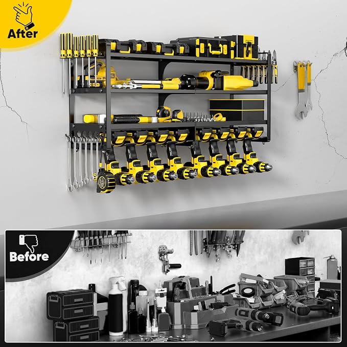 Large Power Tool Organizer Wall Mount, 4 Layers Heavy Duty Metal Loads 400lbs - Image 5