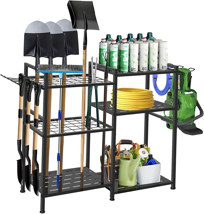 Garden Tool Organizer, 33.8×11.8×32inch Heavy-Duty Steel Garden Tool Rack by Unknown