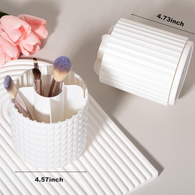 Anyoifax Makeup Brush Holder Organizer 360°Rotating Make Up Brushes Container - Image 3
