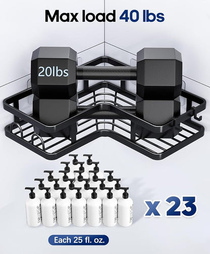 3 Pack Corner Shower Caddy Organizer, Rustproof Corner Shower Shelves, No - Image 4
