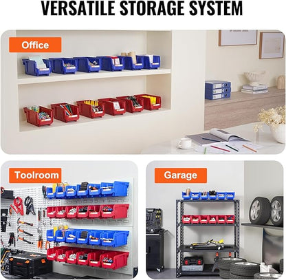 VEVOR Plastic Stackable Storage Bins 12 Pack, Hanging Storage Organizer Bins - Image 6