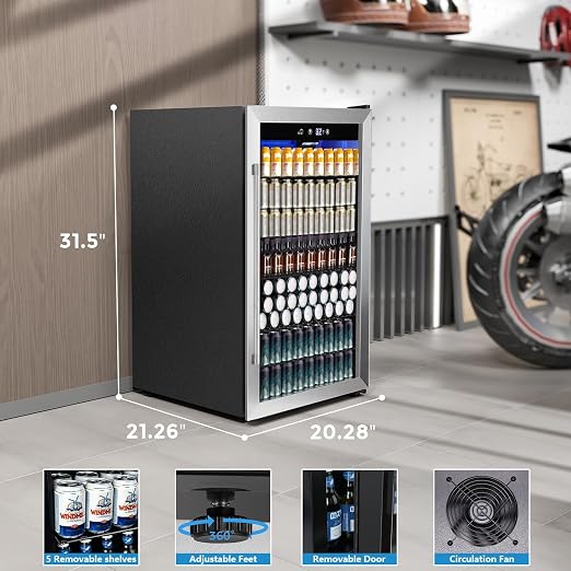 COWSAR 4.5 Cu.Ft Wine Fridge 37 Bottle, ETL Approved Freestanding Wine Cooler - Image 6