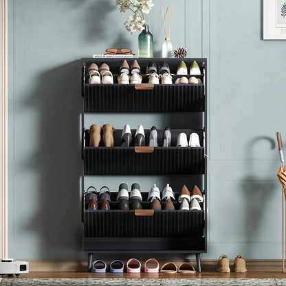 Shoe Cabinet Storage, Modern Freestanding Organizer by QIVOMIX