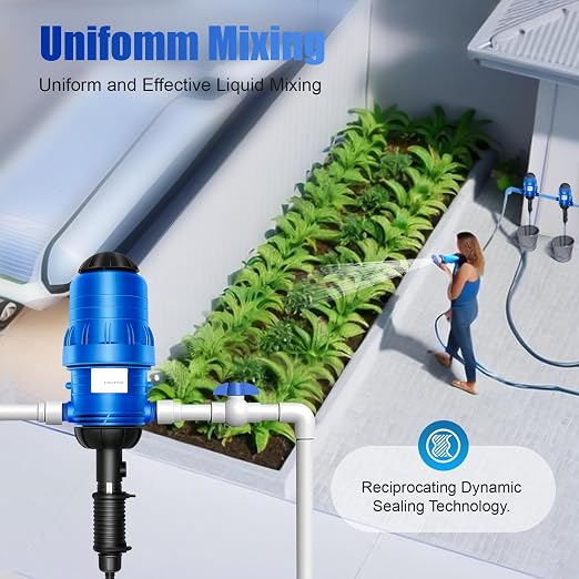 Fertilizer Injector Pump, 0.4-4% Water Powered Chemical Liquid Doser Dispenser - Image 3
