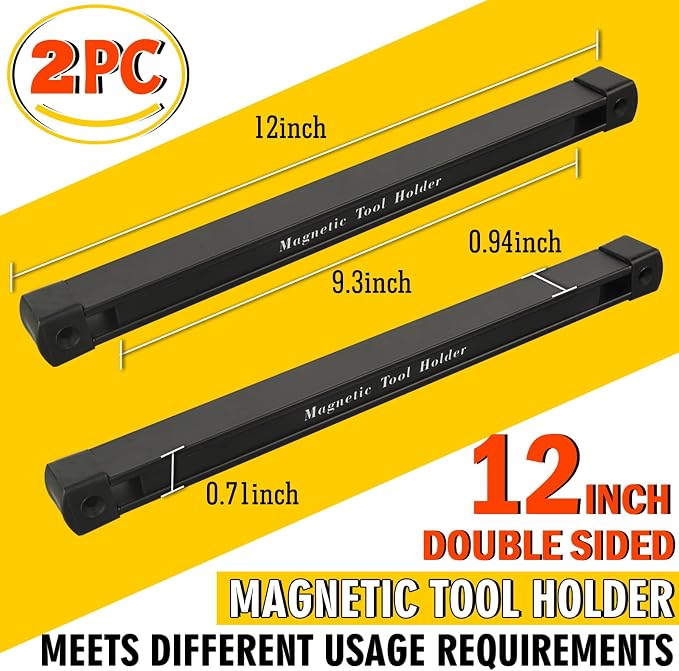 Double Sided Magnetic Tool Holder, 12 Inch Magnetic Tool Bar, Heavy Duty Wall - Image 3