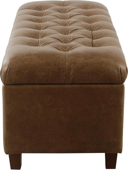 HomePop 40" Button Tufted Storage Bench - Image 6