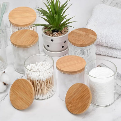 6 Pack Glass Qtip Holder Dispenser Set - Image 3