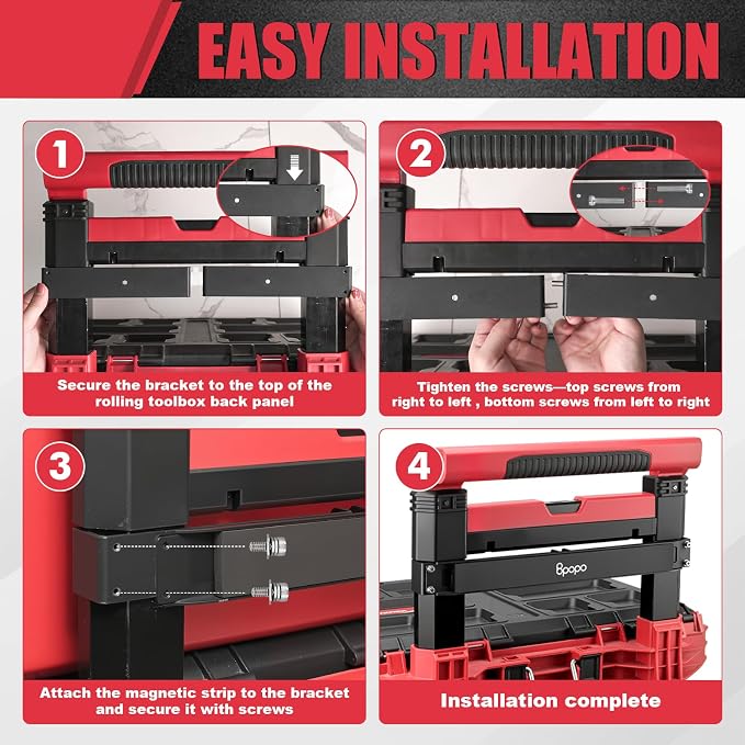 Magnetic Bar Mount Fit for Milwaukee 48-22-8426 Packout Rolling Toolbox - Image 6