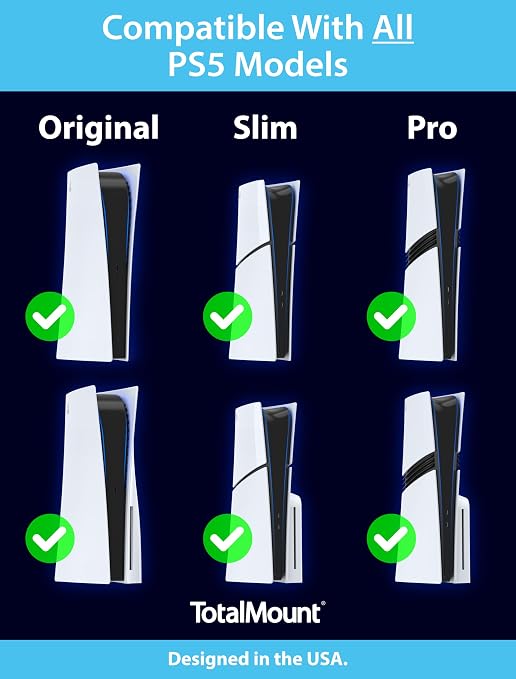 TotalMount Wall Mount for All PS5 Models – Bonus: Holds Two Controllers - Image 3