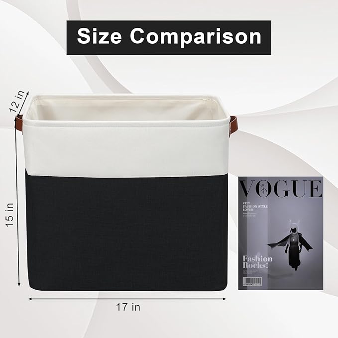 Large Fabric Storage Baskets | 50L Storage Bins, Decorative Linen Closet Baskets - Image 3