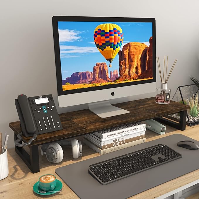 YAOHUOO Dual Monitor Stand Riser, 39Inch Large Monitor Stands - Image 4