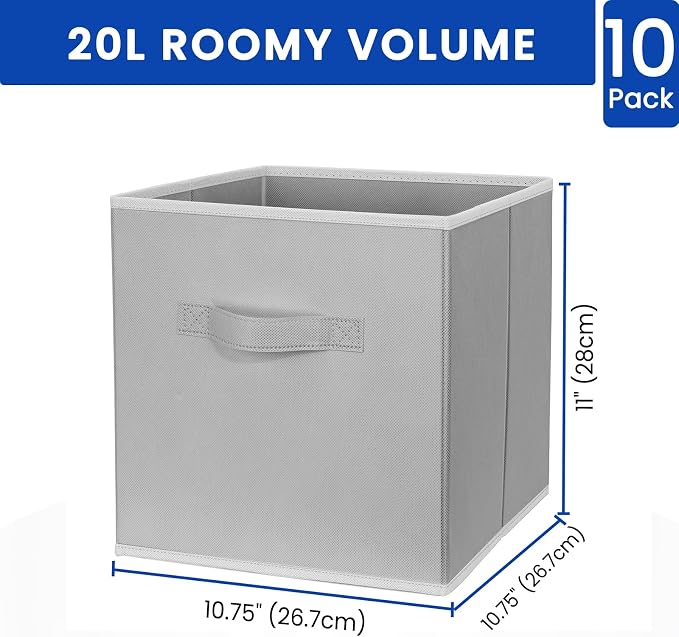 Criusia Storage Cubes, 11 Inch Cube Storage Bins - Image 4