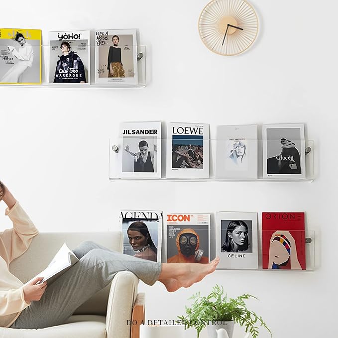 4-Pack 17" Acrylic Magazine Holder Vinyl Records Holder, Display Floating - Image 7