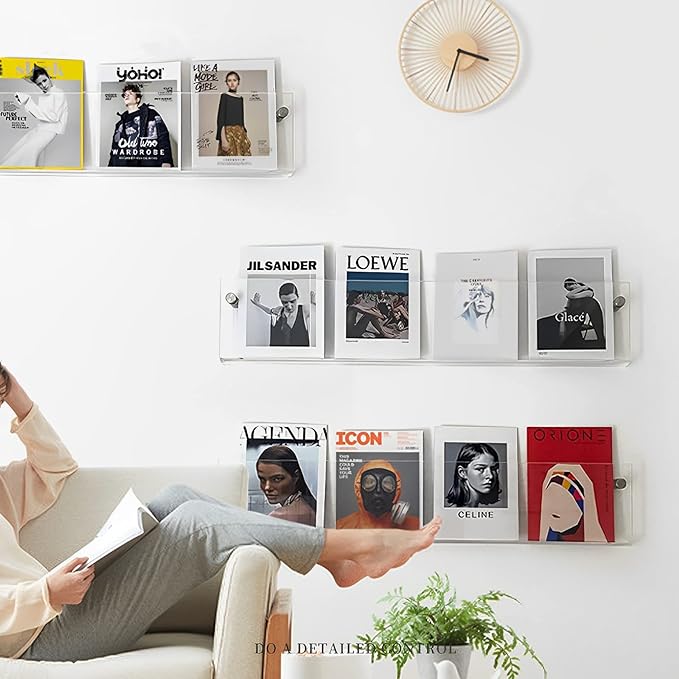 ROYALITA 2-Pack Acrylic Magazine Holder Vinyl Records Holder, Display Floating - Image 7