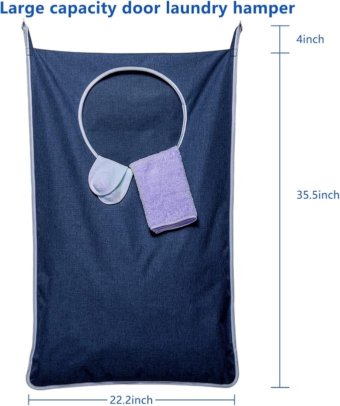 KEEPJOY XL Hanging Laundry Hamper Bag, Large 36"x22" Clothes Hanging Hamper - Image 2