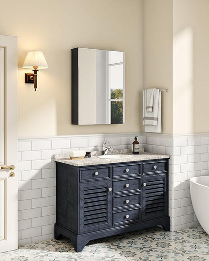 Bathroom Medicine Mirror Cabinet, 17.7'' x 23.6'', Wall-Mounted Bathroom Vanity - Image 2