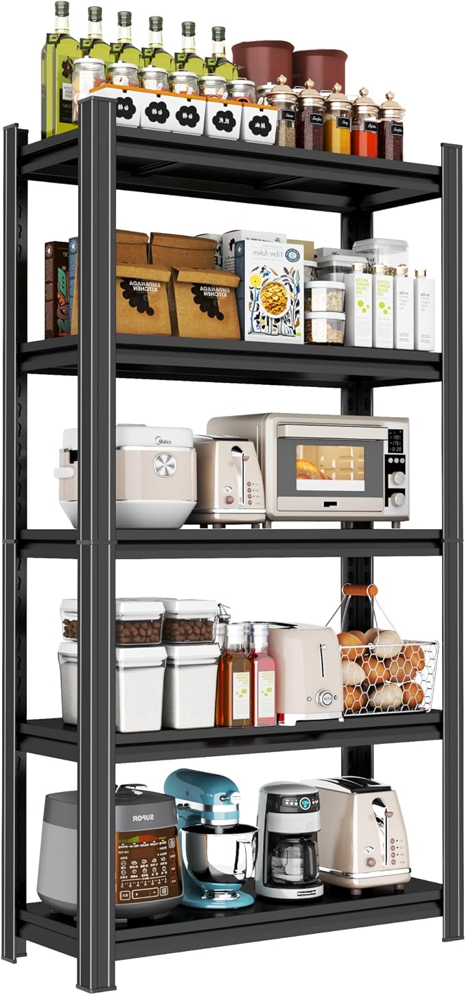 Storage Shelves, Garage Metal Shelving Unit, Adjustable, Double-Layer Column by Beaunatixx
