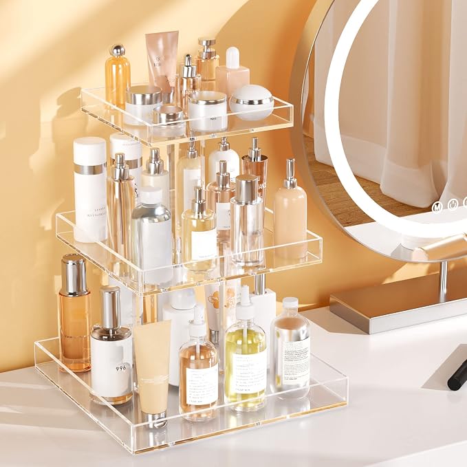 NIUBEE 3-Tier Perfume Organizer, Rectangular Tray, Sturdy Design, Space Saver - Image 5