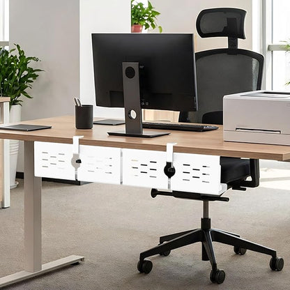 KEEGH 16" Under Desk Cable Management Tray, No Drill Clamp Mount, Desk Cord - Image 6