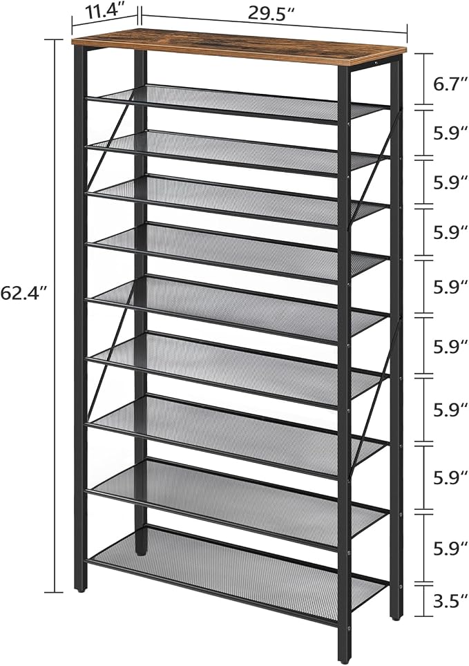 MAHANCRIS 10 Tier Shoe Rack Organizer - Image 3