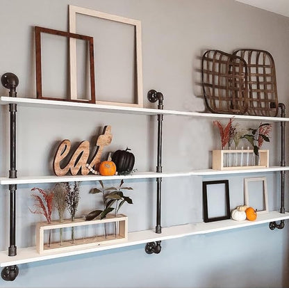 HDDFER Industrial Pipe Shelving Rustic White Pipe Wall Shelves Industrial by industrialpipeshelving
