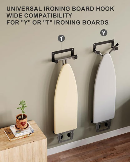 Ironing Board Hanger Wall Mount Stainless Steel, Y T Leg Ironing Board Holder - Image 2