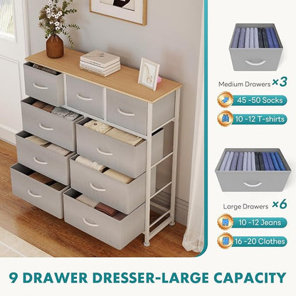OLIXIS 9 Drawer Tall Dresser for Bedroom, Closet Organizers and Storage | - Image 4