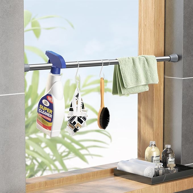 Tension Rod 16 to 26 Inch Sliver Tension Curtain Rod No Drill Spring Tension - Image 2
