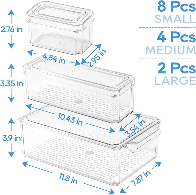 JollyPack 14 Pack Fridge Organizers, Refrigerator Organizer Bins - Image 3