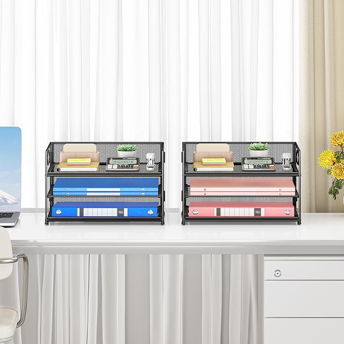 Subekyu 2-Pack 3-Tier Paper Letter Tray Organizer - Image 6