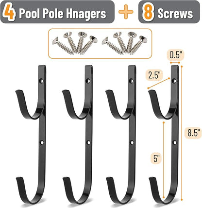 UNCO- Pool Pole Hanger, 4 Pack, Holder Set, Hooks - Image 2
