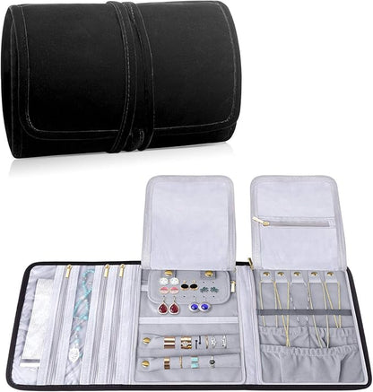 Teamoy Velvet Travel Jewelry Roll, Jewelry Storage Bag Organizer by Teamoy