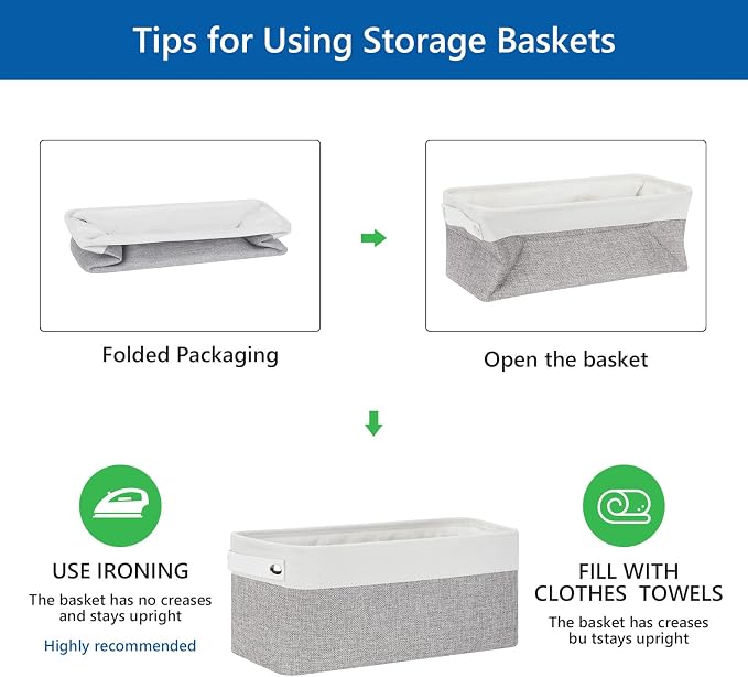 Bidtakay Small Bins for Organization Fabric Baskets for Toilet Paper Storage - Image 8