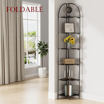 Crofy Foldable 6 Tier Corner Shelf, Metal Corner Plant Stand - Image 2
