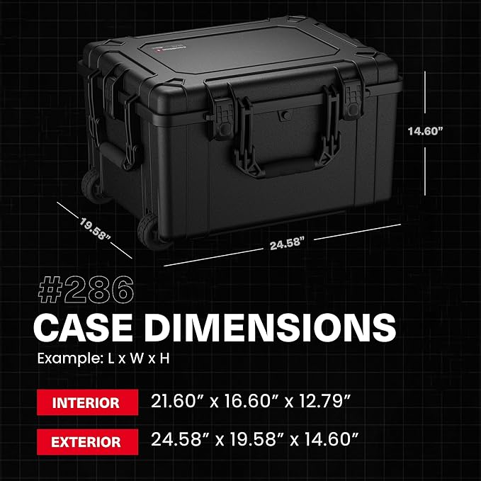 Condition 1 25" Large Rolling Hard Travel Case Model 286, Lockable Storage Box - Image 2