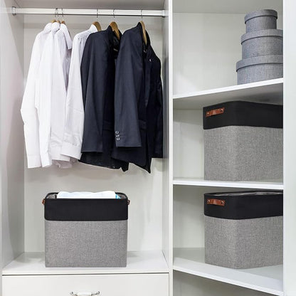 Large Fabric Storage Baskets | 50L Storage Bins, Decorative Linen Closet Baskets - Image 2