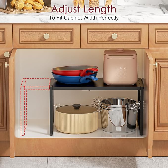 Expandable Kitchen Storage Shelves, 110LBS Heavy Duty Metal Garage Shelving - Image 5