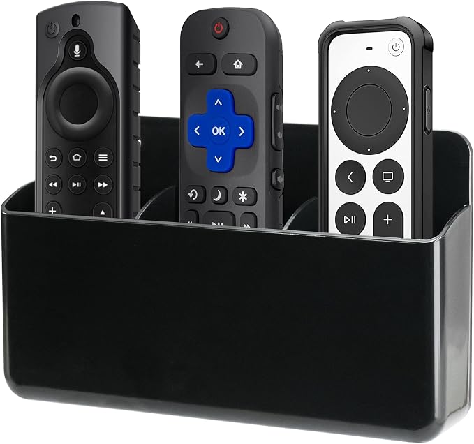 3 Slot Remote Control Holder Wall TV Remote Holder Self Adhesive Marker Holder by kulusion
