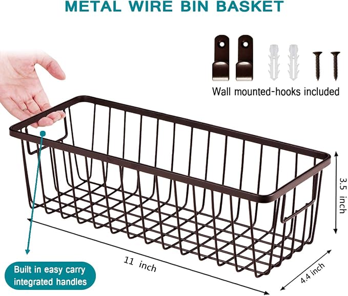 SheeChung Metal Wire Basket, Small Storage Baskets - Image 2