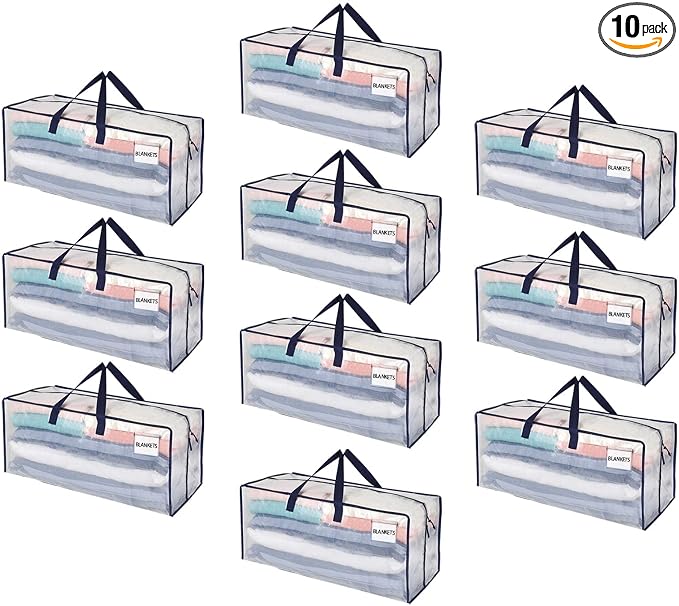 VENO 10 Pack Moving Bags w/Backpack Straps, Heavy Duty, Moving Boxes Alternative by Veno