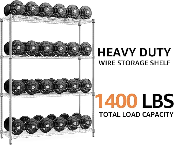 5-Shelf Storage Shelves, Wire Shelving Heavy Duty Metal Storage Shelving Unit - Image 8