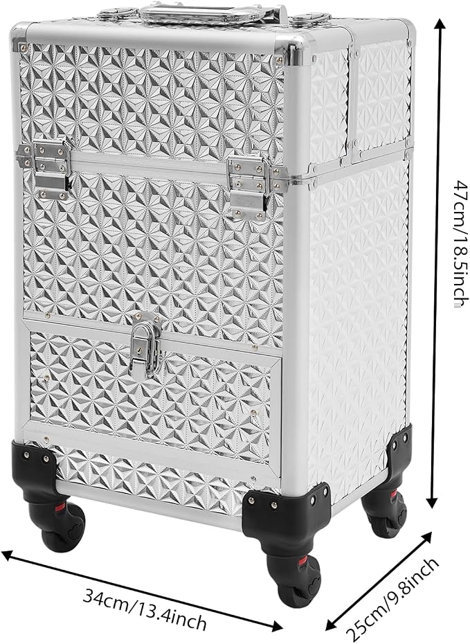 Professional Rolling Makeup Train Case - Image 8