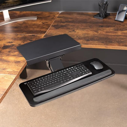VIVO Black Under Desk Corner 25 x 10 inch Keyboard Tray, MOUNT-KB03B | Computer - Image 2