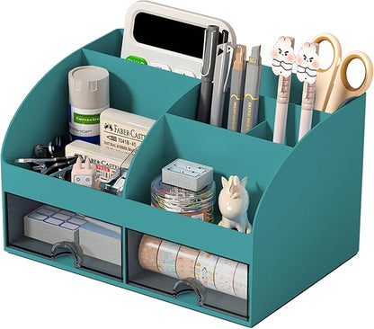 COMFYROOM Desk Organizer with 6 Compartments and 2 Drawers, Plastic Makeup by COMFYROOM
