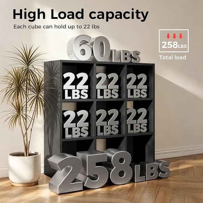 LUCKLIFE 9-Cube Storage Organizer, Stackable Modular Bookcase Shelf - Image 4