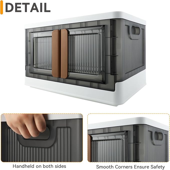 Storage Box, Cabinet with Lids, 8.4 Gallon Capacity, With Double Door and Lock - Image 4
