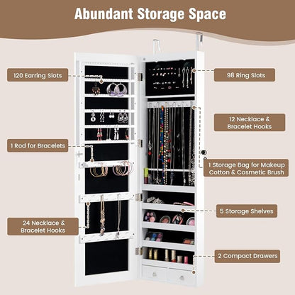 HAPPYGRILL Over the Door Jewelry Organizer, Hanging Jewelry Storage Cabinet - Image 3
