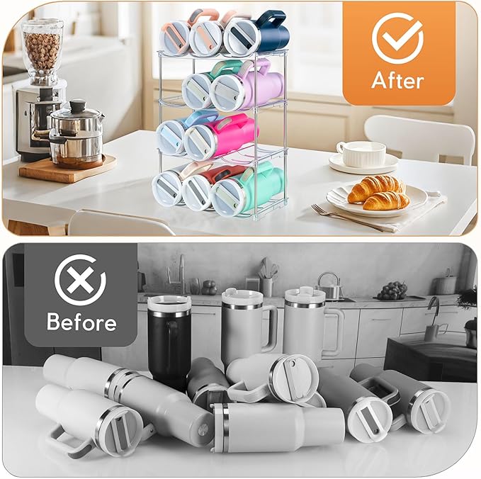 Water Bottle Organizer for Stanley 40 oz Tumbler, Stackable Water Bottle Holder - Image 3