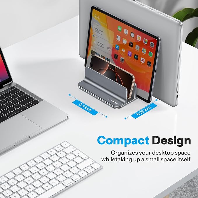 OMOTON Vertical Laptop Stand, Desktop Aluminum Mac Book Stand - Image 5